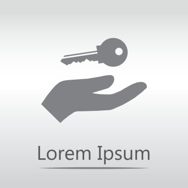 Bir anahtarı tutan el. vektör 