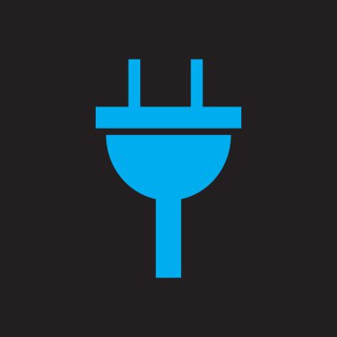 simge elektrik işareti takın. siyah simgesi