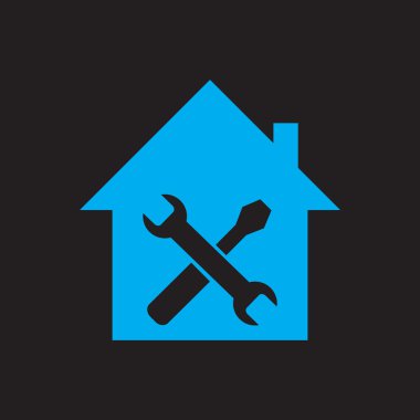 Ev onarım simgesi. siyah simgesi