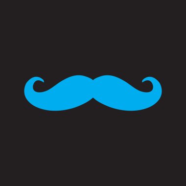 Bıyık. Tek düz simge. siyah simgesi