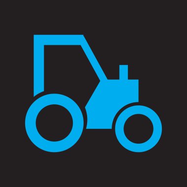 Traktör simgesi. siyah simgesi. vektör