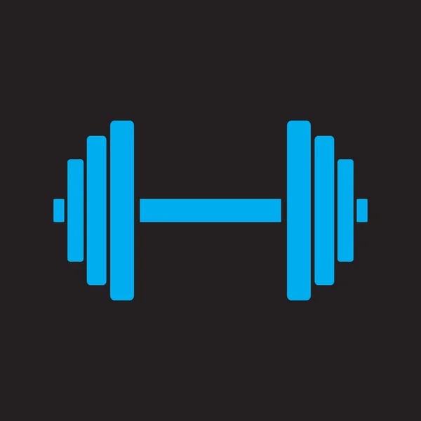 Sports gym equipment. Dumbbell - Vector icon isolated.  black icon — Stock Vector