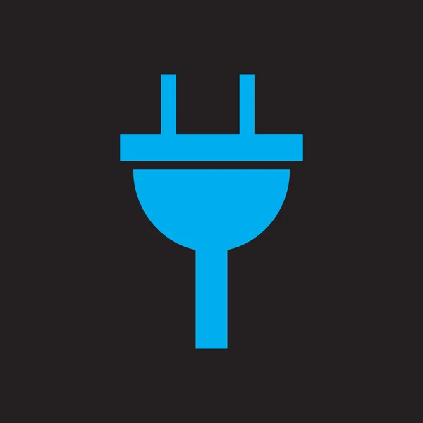 Plug ícone sinal de eletricidade. ícone preto — Vetor de Stock