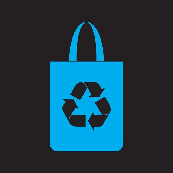 Eco bag, Bag with recycling symbol - Vector — Stock Vector