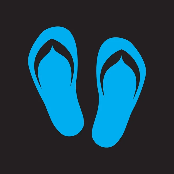 Pair of flip flops. black icon — Stock Vector
