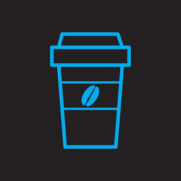 Takeaway papper kaffekopp ikon. svart-ikonen — Stock vektor