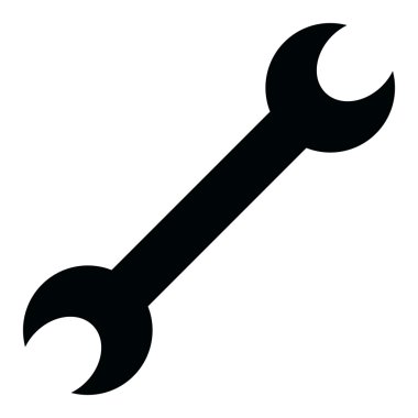 İngiliz anahtarı anahtar işareti simgesi. Basit web simge vektör: aracı çalışmak için