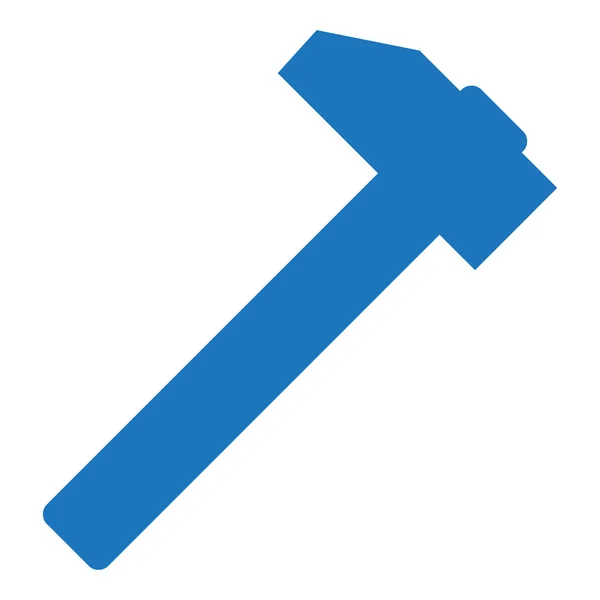 Icono de martillo. símbolo plano, ángulos redondeados, fondo blanco. icono azul — Vector de stock