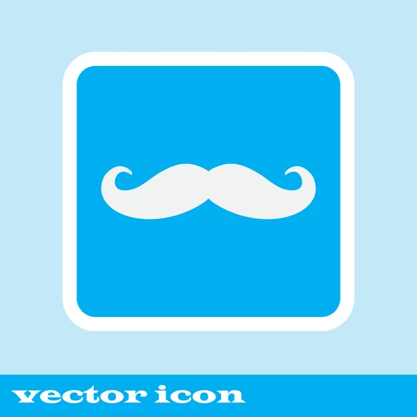 Wąsy. Pojedynczej ikony płaski. Niebieska ikona — Wektor stockowy