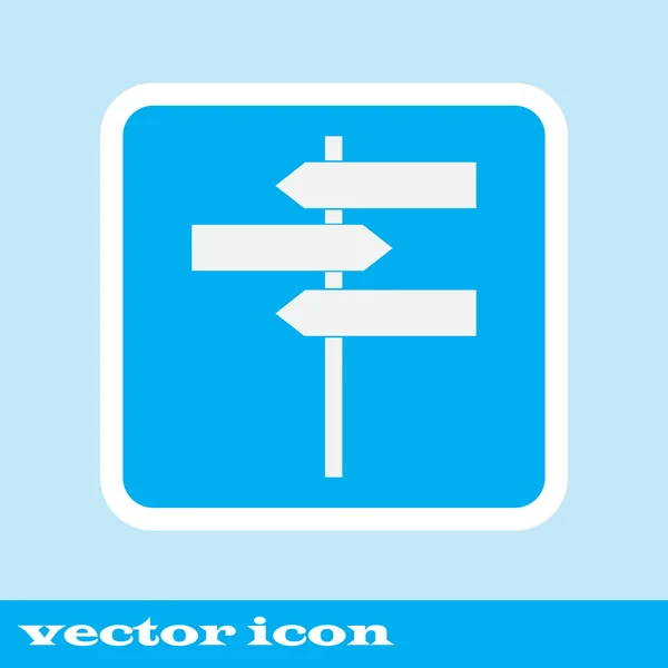 Señal de tráfico en blanco aislada sobre fondo blanco. vector. icono azul — Vector de stock