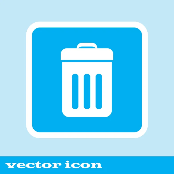 Papelera vector icono bin. eps 10. icono azul — Vector de stock