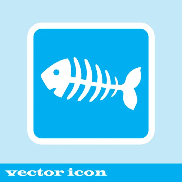 Osso de peixe, esqueleto de peixe. ícone azul — Vetor de Stock