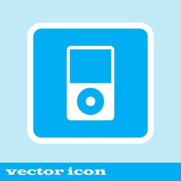 Portable media player icon. Flat design style. blue icon — Stock Vector