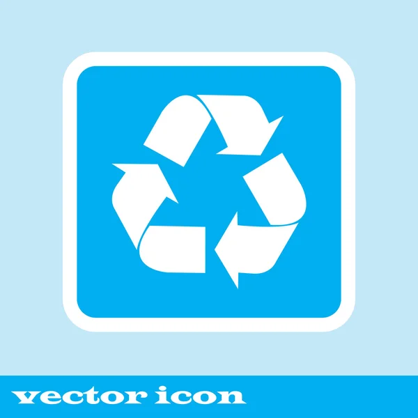 Símbolo de reciclagem vetorial. ícone de vetor de reciclagem. ícone azul — Vetor de Stock