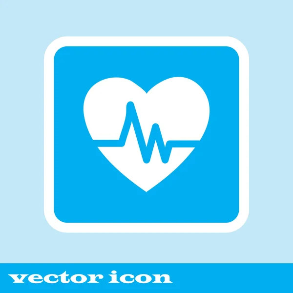 Heartbeat Echocardiography Cardiac exam Form of heart and heartbeat. blue icon — Stock Vector