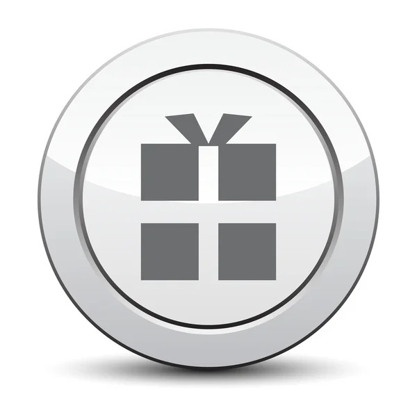 Vektor-Geschenk-Box-Symbol. silbernes Symbol — Stockvektor