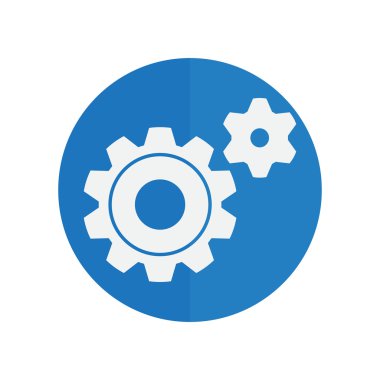 Simge vites. Düz stil. Mavi düğme