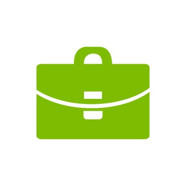 Bavul - vektör simgesi. Yeşil simge