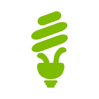 Ampul vektör. Eko ampul. Yeşil simge