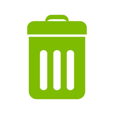 Çöp kutusu simge vektör. EPS 10. Yeşil simge