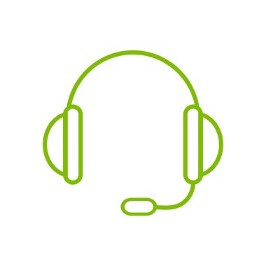 Destek vektör simgesi. kulaklık. EPS 10. Yeşil simge