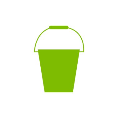 Kova vektör simgesi. Yeşil simge