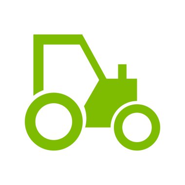 Traktör simgesi. Yeşil simge. vektör