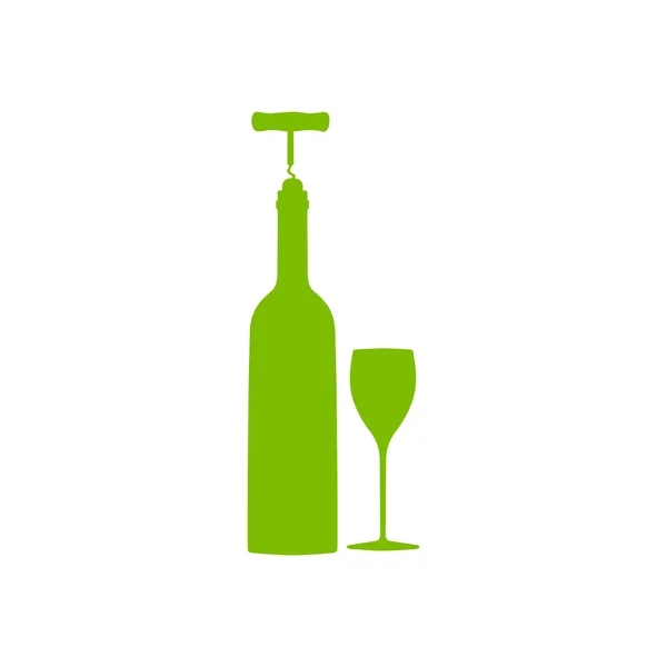 Vector icons related to wine including wine bottle, wine glass, corkscrew. — Stock Vector