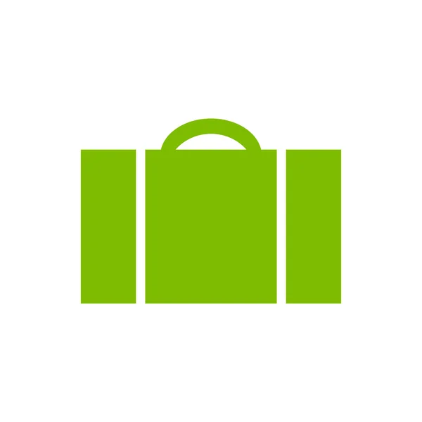 Suitcase - Vector icon.  green icon — Stock Vector