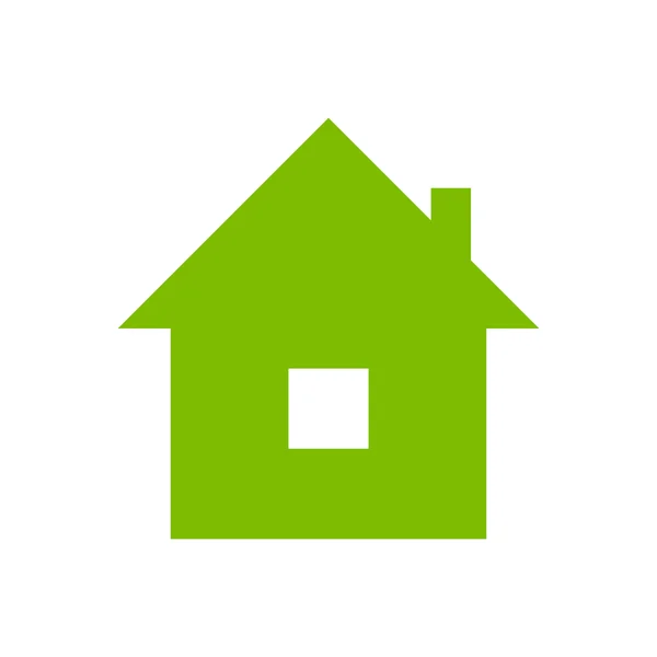 Hem-symbolen, grön ikon. EPS 10 — Stock vektor