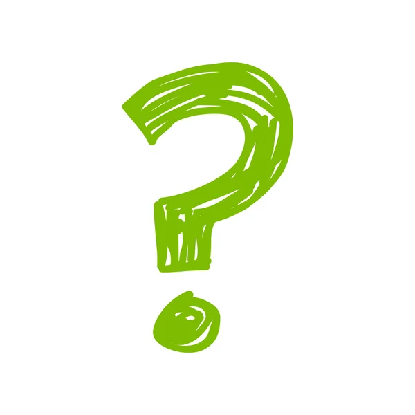 Soru işareti simgesini işaret, yeşil simge sormak — Stok Vektör