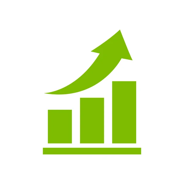 Vektör büyüyen grafik simgesi. Infographic grafik vektör. Yeşil simge
