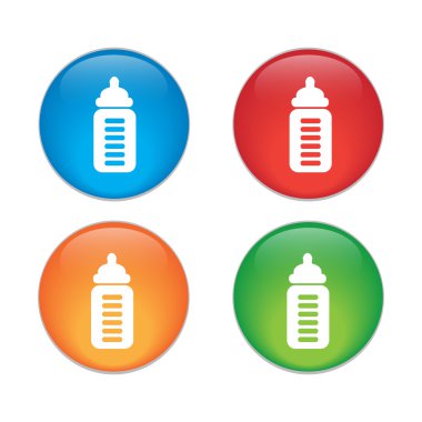 Bebek süt şişesi simgesi. renk düğmesi 