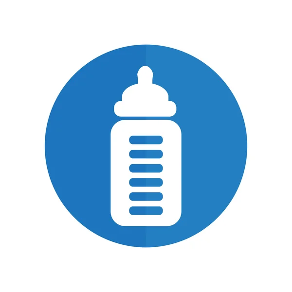 Baby milk bottle icon.  blue icon — Stock Vector