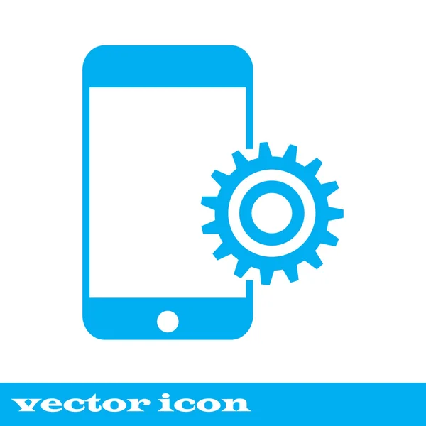 Teléfono con engranajes y engranajes. Reparación móvil, teléfono, equipo . — Vector de stock