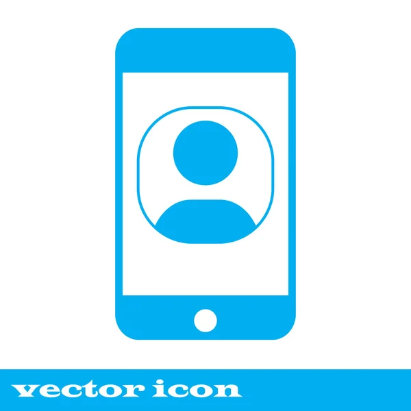 Vector illustration of user profile flat design concept. blue icon — Stock Vector