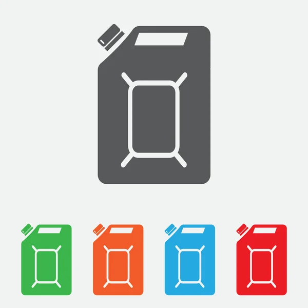 Modelo de design logotipo vetor gasolina. Jerry pode de gasolina ou ícone de óleo. ícone de cor — Vetor de Stock