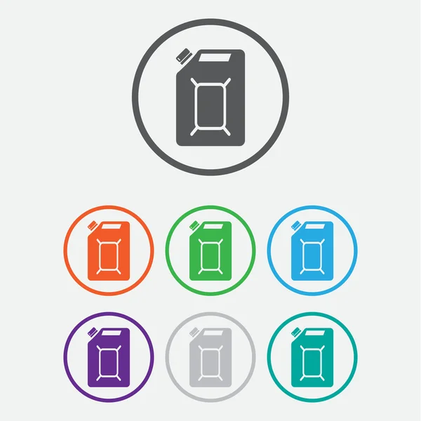 Benzyny wektor logo szablon projektu. Kanister z benzyną lub olejem ikona. ikona kolor ramki — Wektor stockowy