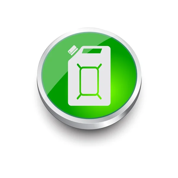 Gasoline vector logo design template. Jerry can of petrol or oil icon. green button — Stock Vector