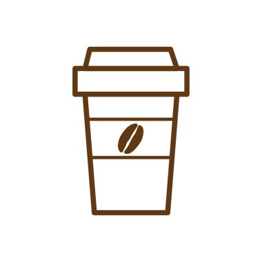 Paket servisi olan restoran kağıt kahve fincanı simge. kahverengi simgesi