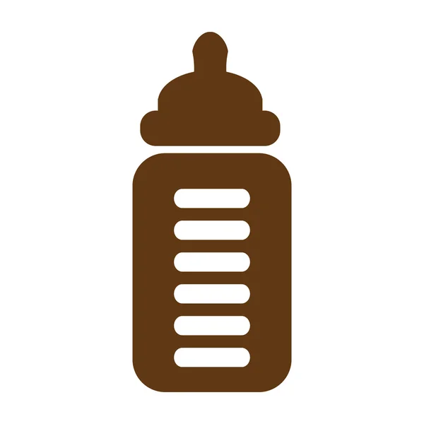 Baby milk bottle icon. brown icon — Stock Vector