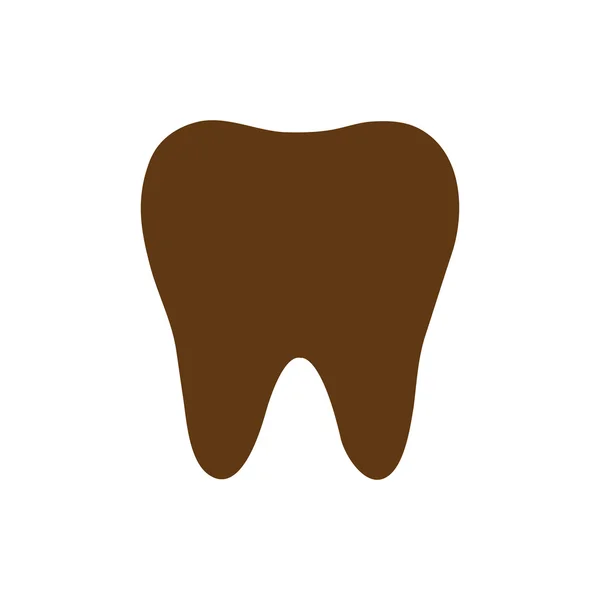 Icono de diente, icono marrón. eps 10  . — Vector de stock
