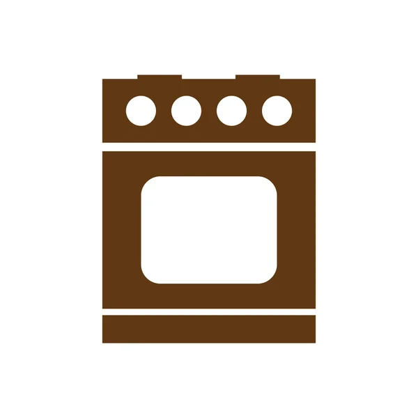 Stove vector icon. cooker icon. brown icon — Stock Vector