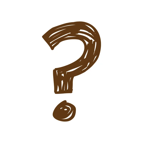 Frågetecknet be tecken, brun ikonen — Stock vektor