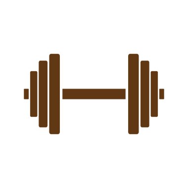 Spor spor malzemeleri. Halter - izole vektör simgesi. kahverengi simgesi