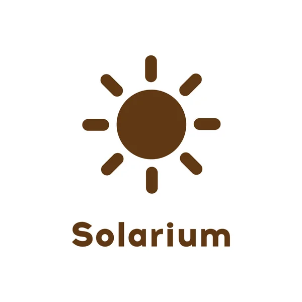 Zon teken pictogram. Solarium symbool. bruin pictogram — Stockvector