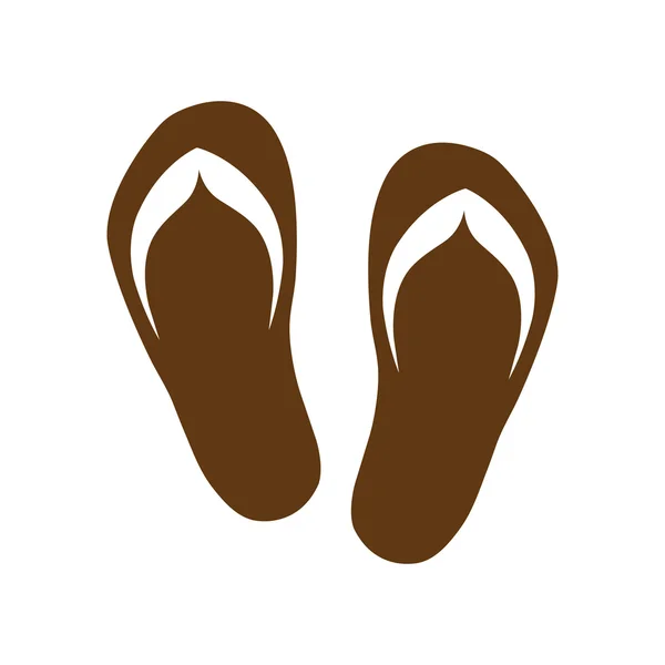 Paar Flip Flops. braunes Symbol — Stockvektor