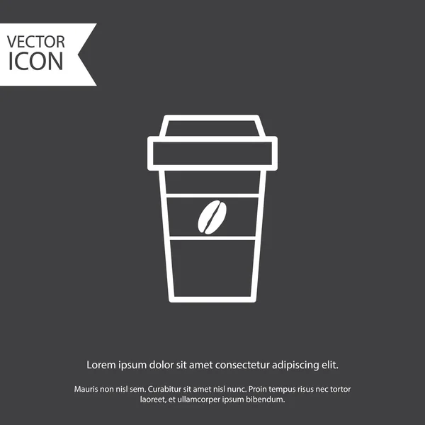 Paket servisi olan restoran kağıt kahve fincanı simge. gri simgesi — Stok Vektör