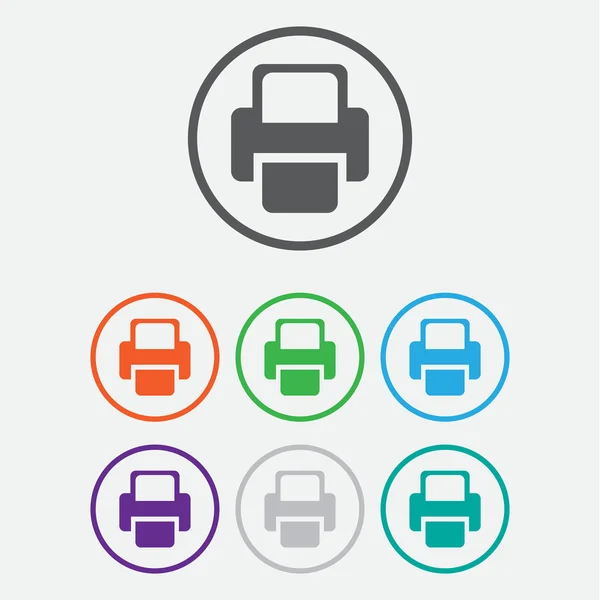 Printer  Vector icon. color icon with frame — Stock Vector