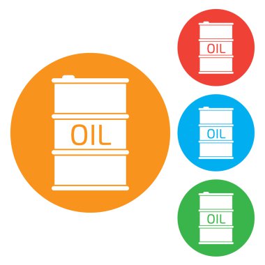 Petrol varil simgesini veya işareti, vektör çizim. renk simgesi